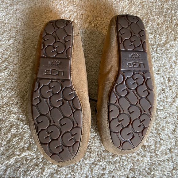 Ugg Dakota Suede Sheepskin Slipper Moccasin in Chestnut - Picture 2 of 8